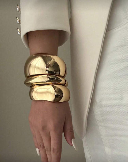 3 pieces bracelets asymmetriquement exagéré
