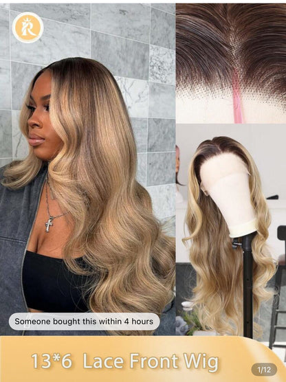 Wig GAGA perruque synthétique blonde 13x4 lace hd